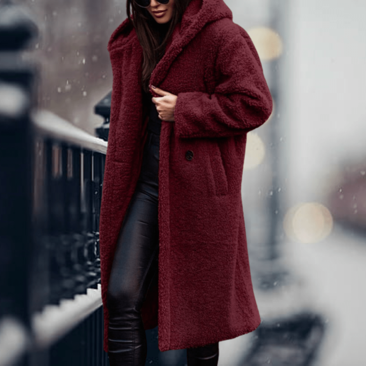Faux Fur Hooded coat For Women