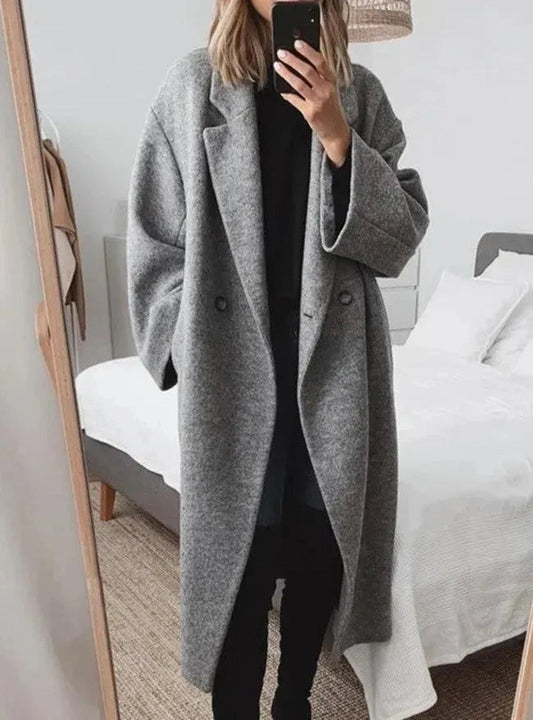 Oversized Coat With Lapel Collar
