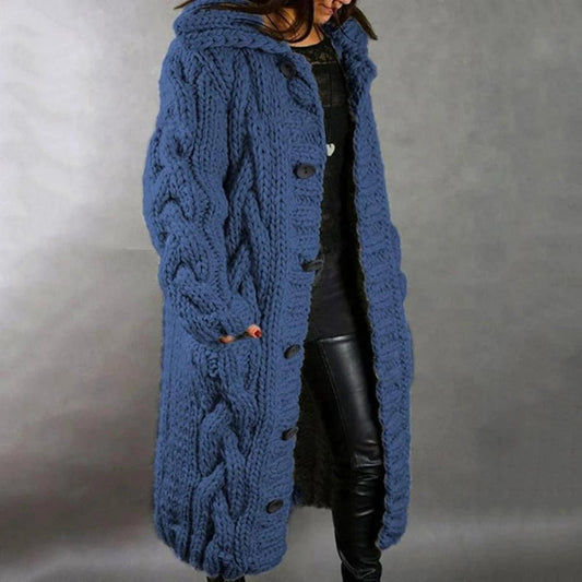 Women's Cozy Knit Coat With Long Sleeves